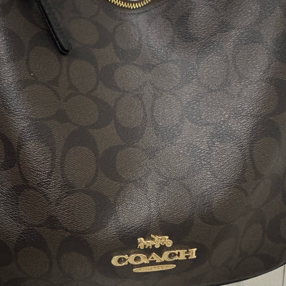 Coach Chocolate Brown Signature Shoulder Bag - Picture 3 of 12